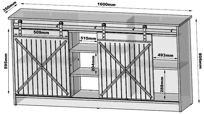 Komoda 160x80x35 GRANERO stare drewno Komoda 160x80x35 GRANERO stare drewno