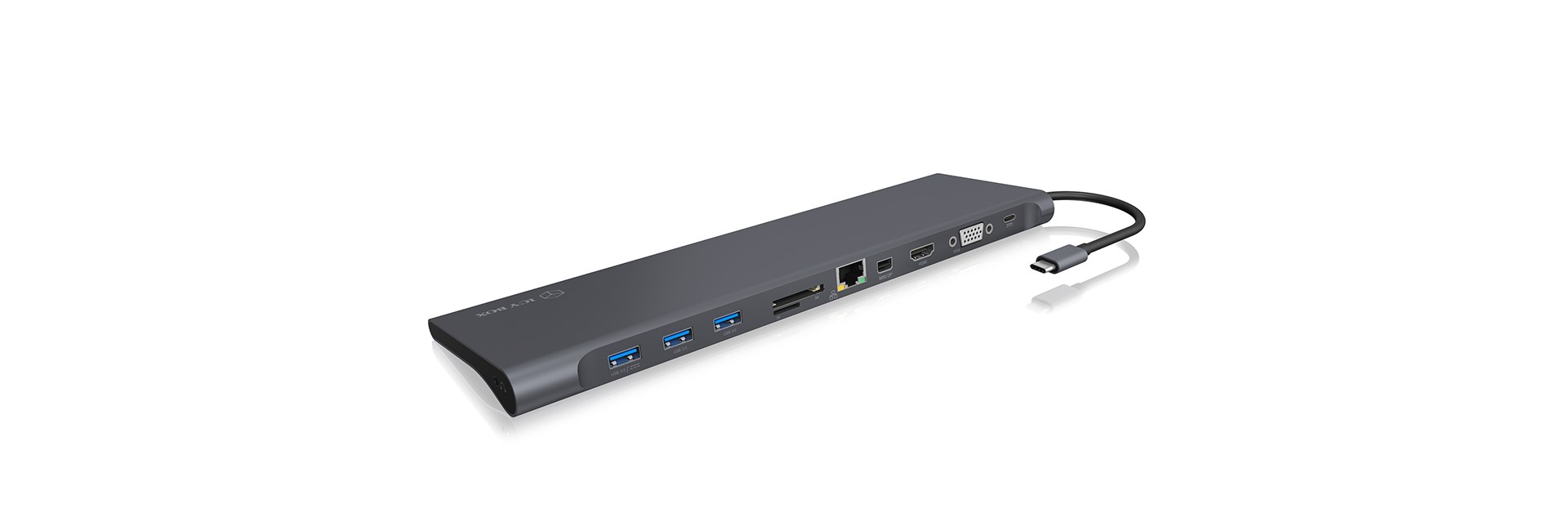 ICY BOX IB-DK2102-C Wired USB 3.2 Gen 1 (3.1 Gen 1) Type-C Anthracite, Black ICY BOX IB-DK2102-C Wired USB 3.2 Gen 1 (3.1 Gen 1) Type-C Anthracite, Black