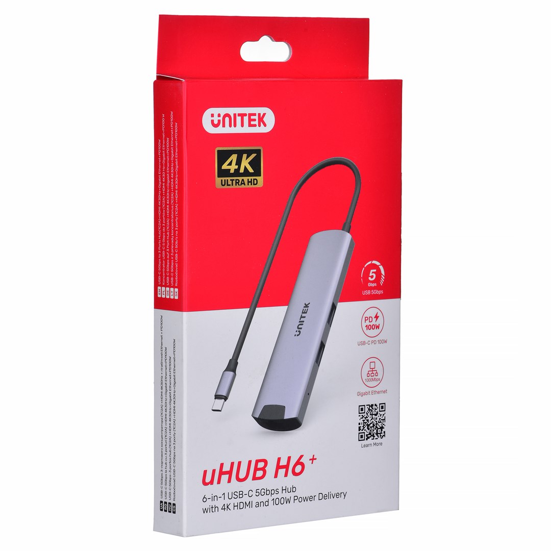 Unitek H1112F active HUB USB-C 5 Gbps, HDMI RJ-45 PD 100 W Unitek H1112F active HUB USB-C 5 Gbps, HDMI RJ-45 PD 100 W