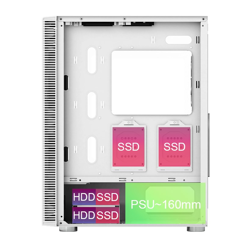 Montech X3 Glass Midi-Tower, RGB, Tempered Glass - white Montech X3 Glass Midi-Tower, RGB, Tempered Glass - white