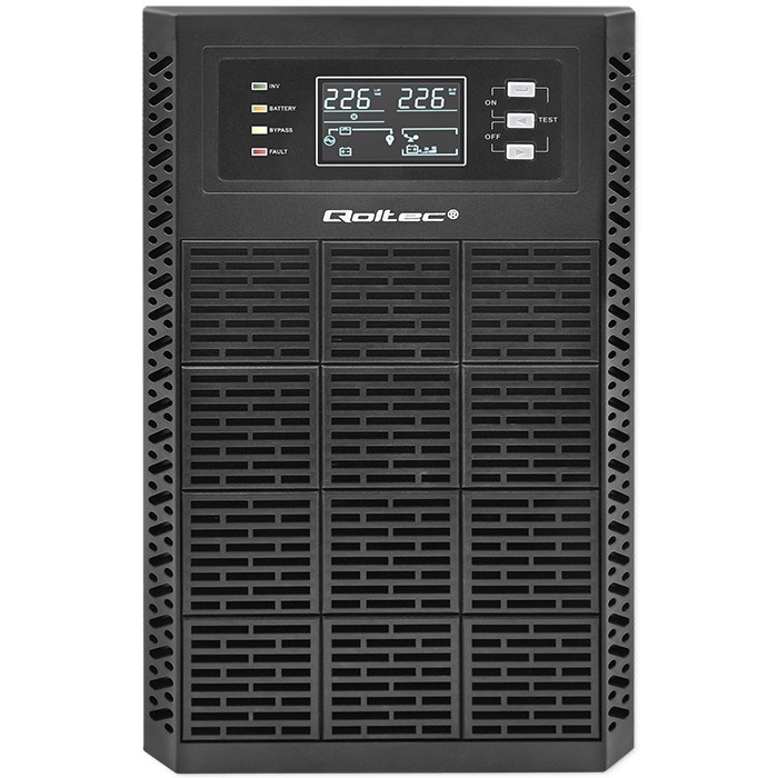 Qoltec Uninterruptible Power Supply (UPS) | 3kVA | 3000W | Power Factor 1.0 | LCD | EPO | USB | Online Qoltec Uninterruptible Power Supply (UPS) | 3kVA | 3000W | Power Factor 1.0 | LCD | EPO | USB | Online