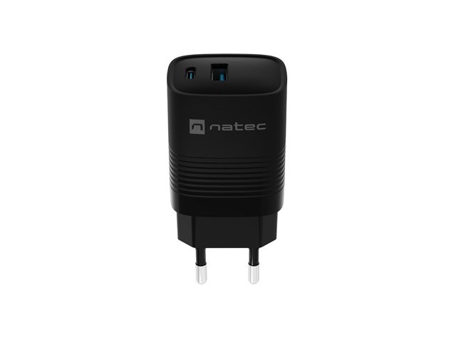 NATEC RIBERA GAN CHARGER 1X USB-A + 1X USB-C 30W BLACK NATEC RIBERA GAN CHARGER 1X USB-A + 1X USB-C 30W BLACK