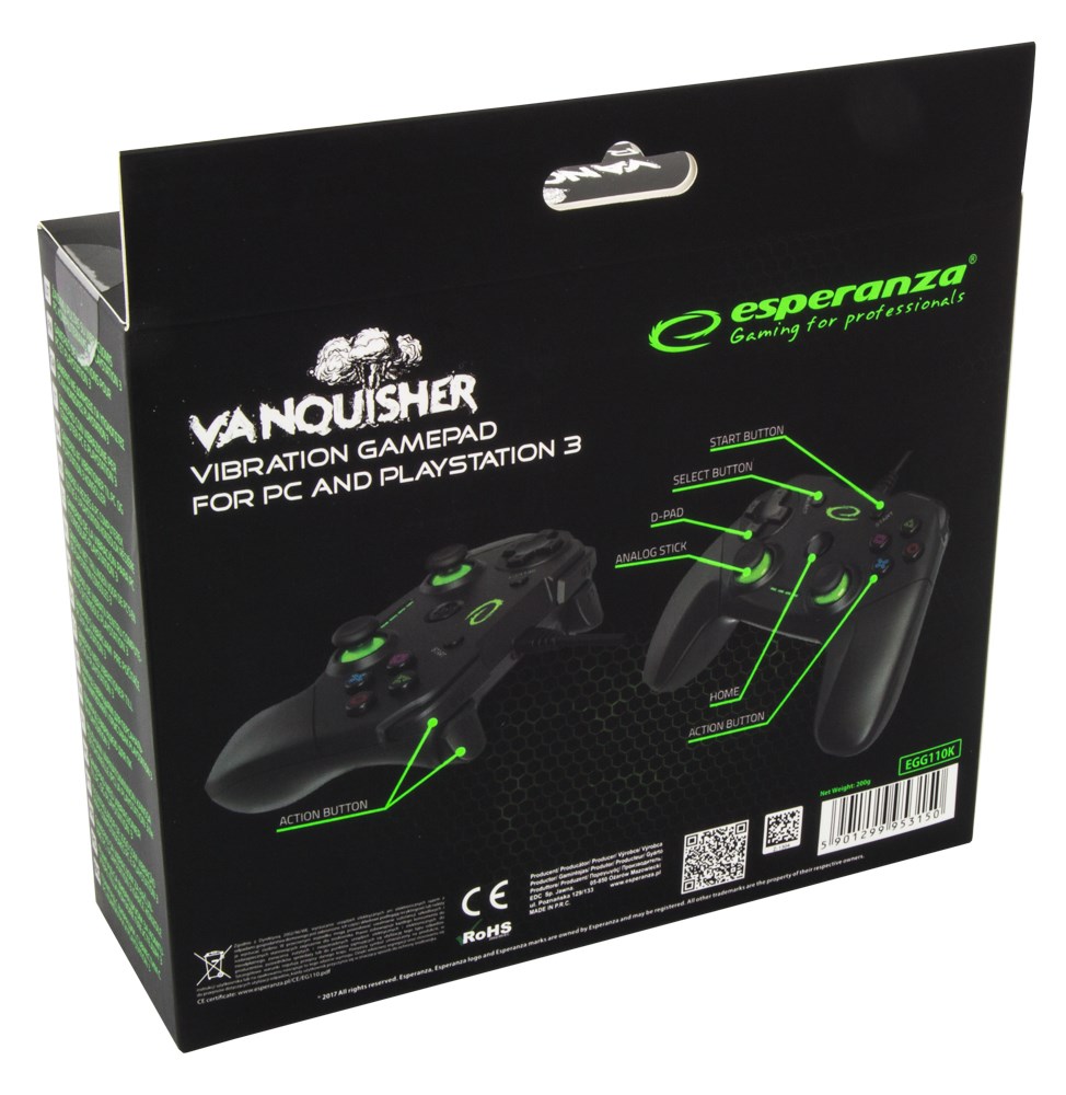 Esperanza EGG110K Gaming Controller Gamepad PC,Playstation 3 Analogue / Digital USB 2.0 Black Esperanza EGG110K Gaming Controller Gamepad PC,Playstation 3 Analogue / Digital USB 2.0 Black