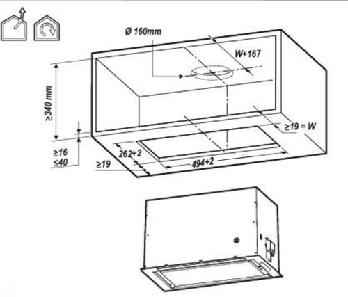 Elica LANE BL MAT/A/72 Built-in Black B 550 m³/h Elica LANE BL MAT/A/72 Built-in Black B 550 m³/h
