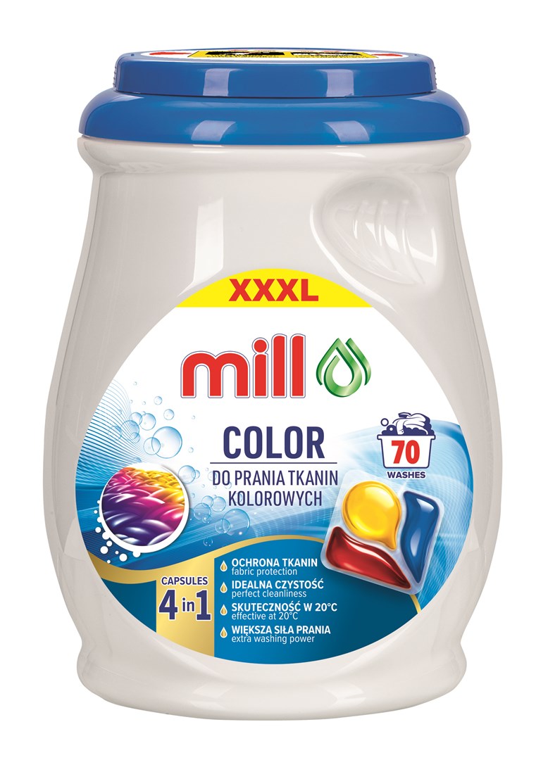 MILL PROFESSIONAL 3-chamber colour wash capsules 70 pcs. MILL PROFESSIONAL 3-chamber colour wash capsules 70 pcs.