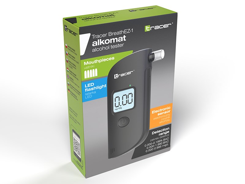 Tracer BreathEZ-1 Semiconductor Breathalyser, Black Tracer BreathEZ-1 Semiconductor Breathalyser, Black