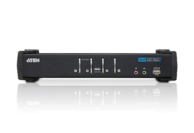 ATEN 4-Port USB DVI KVM Switch with Audio & USB 2.0 Hub (KVM Cables included) ATEN 4-Port USB DVI KVM Switch with Audio & USB 2.0 Hub (KVM Cables included)