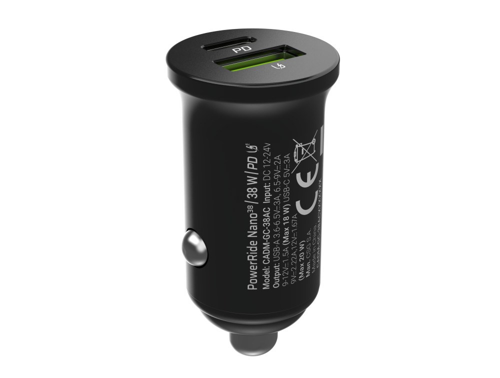 Green Cell GC PowerRide Nano38 38W 6A 1x USB-C 1x USB-A car charger Green Cell GC PowerRide Nano38 38W 6A 1x USB-C 1x USB-A car charger