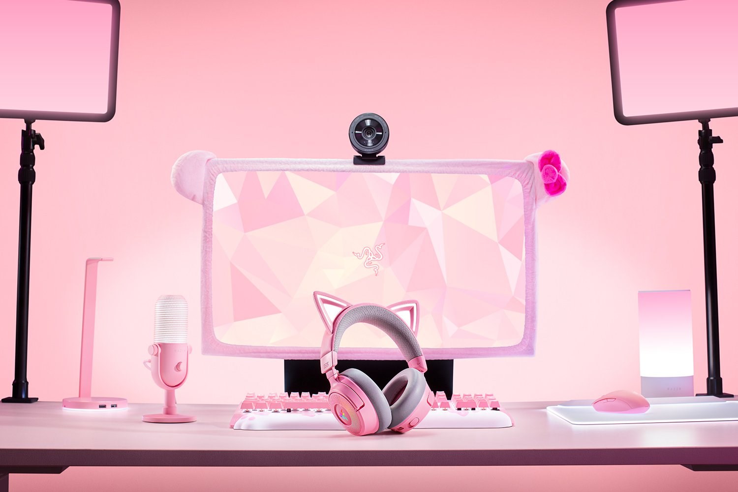 Razer Kraken Kitty V3 Pro - Quartz Headset Wired & Wireless Head-band Gaming USB Type-A Bluetooth Rose Razer Kraken Kitty V3 Pro - Quartz Headset Wired & Wireless Head-band Gaming USB Type-A Bluetooth Rose