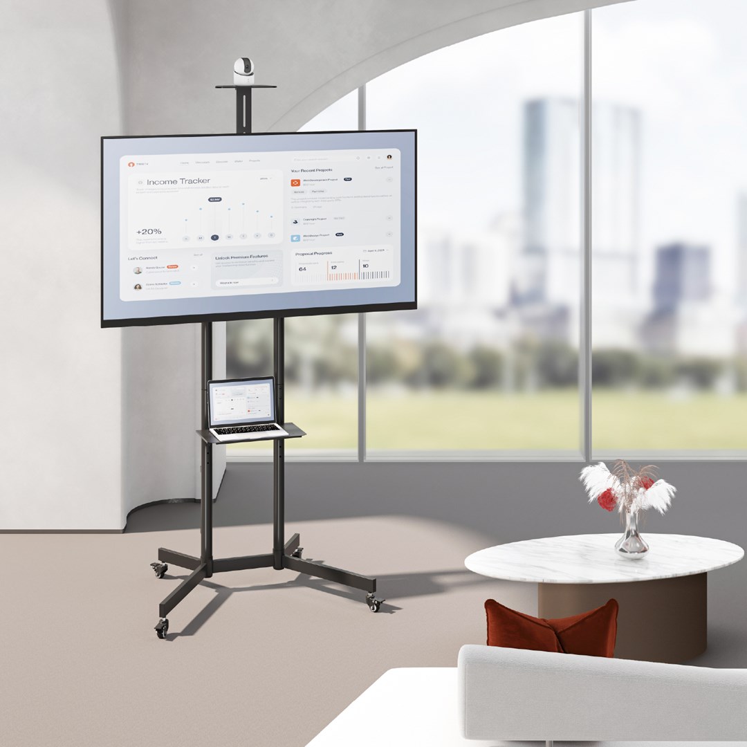 Maclean TV stand / cart, camera shelf, on wheels, 37-70", max load 45kg/5kg shelf, max. VESA 600x400, MC-113 B Maclean TV stand / cart, camera shelf, on wheels, 37-70", max load 45kg/5kg shelf, max. VESA 600x400, MC-113 B