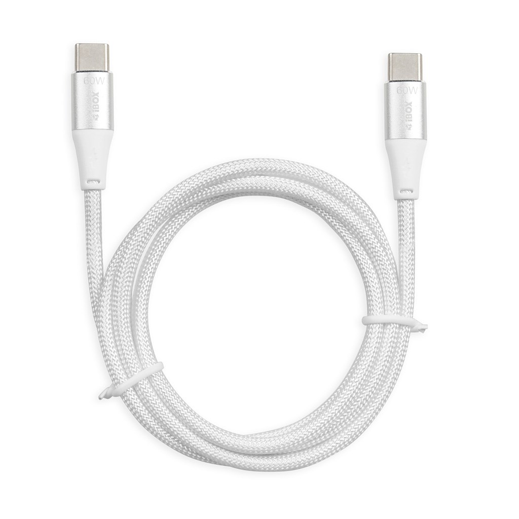 iBOX IKUTC USB-C cable 60W 1m White iBOX IKUTC USB-C cable 60W 1m White