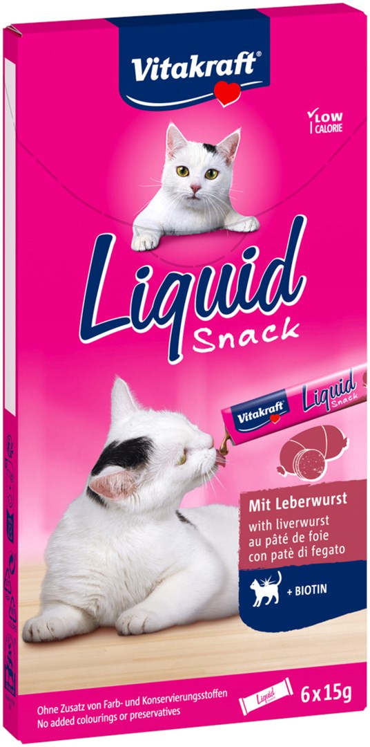 VITAKRAFT Liquid Snack Liver with biotin - a treat for cats - 6x15g VITAKRAFT Liquid Snack Liver with biotin - a treat for cats - 6x15g