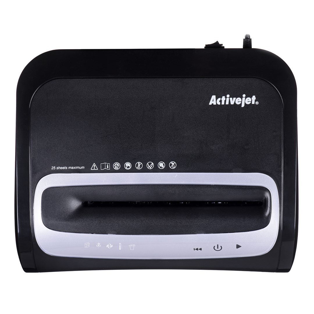 Shredder Activejet ASH-2502C, P-4, 28 l, shreds 4x40 mm, black Shredder Activejet ASH-2502C, P-4, 28 l, shreds 4x40 mm, black