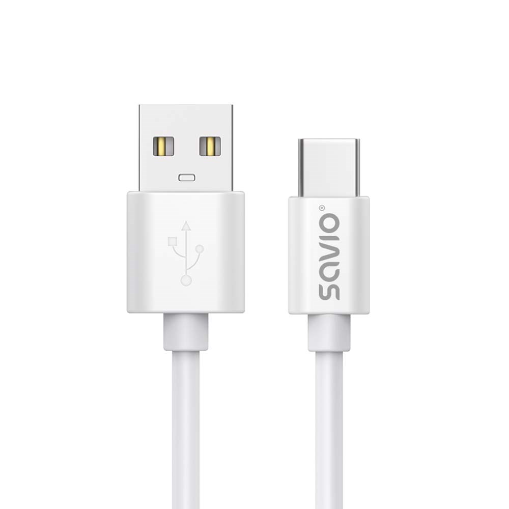 USB cable 2 m USB 2.0, USB A - USB C White SAVIO CL-168 USB cable 2 m USB 2.0, USB A - USB C White SAVIO CL-168
