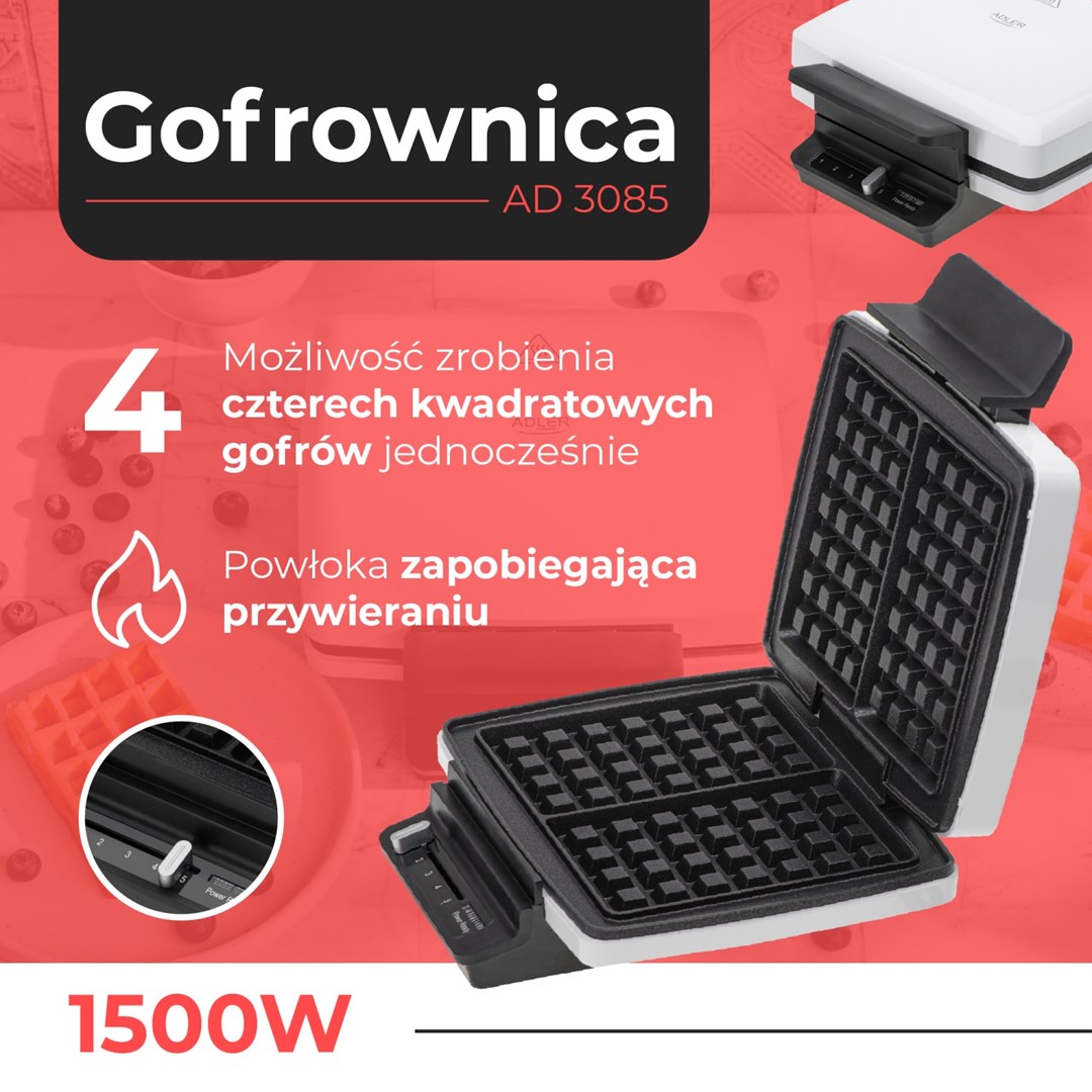 Waffle maker ADLER AD 3085 Waffle maker ADLER AD 3085