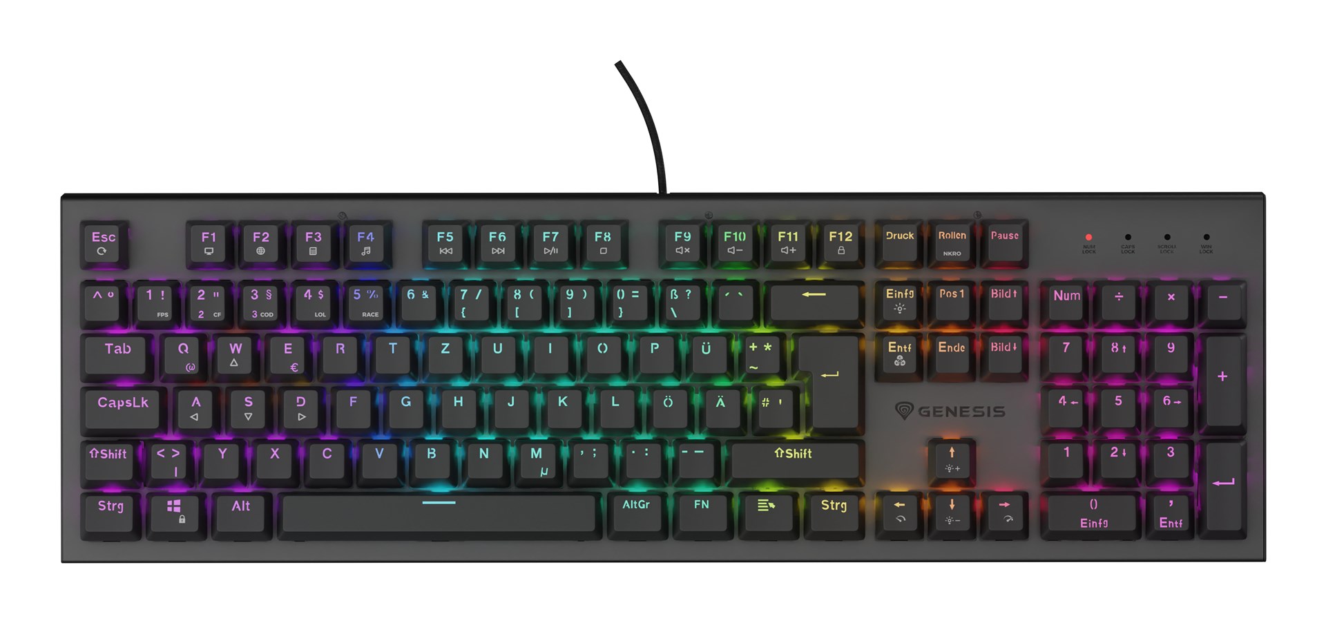 GENESIS Thor 303 keyboard Gaming USB QWERTZ German Black GENESIS Thor 303 keyboard Gaming USB QWERTZ German Black