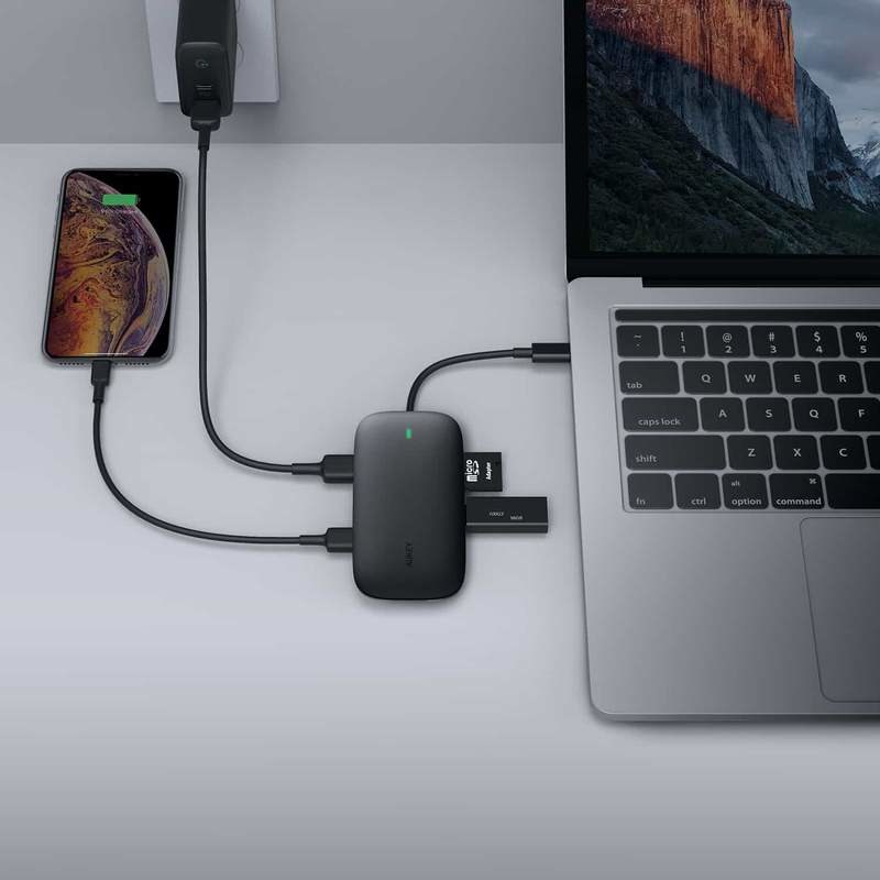 AUKEY CB-C71 interface hub 5000 Mbit/s Black AUKEY CB-C71 interface hub 5000 Mbit/s Black