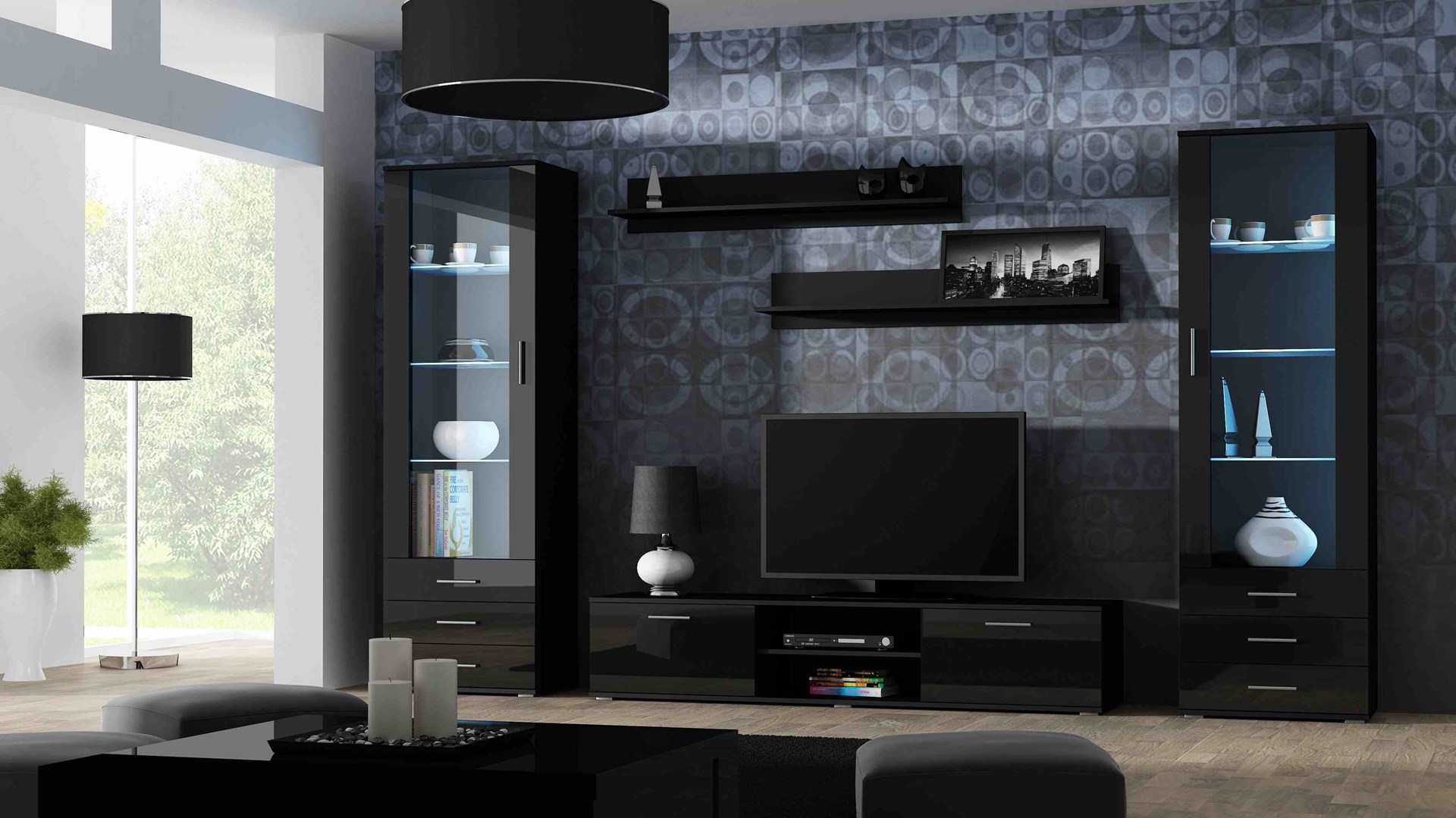Cama TV stand SOHO 180 black/black gloss Cama TV stand SOHO 180 black/black gloss