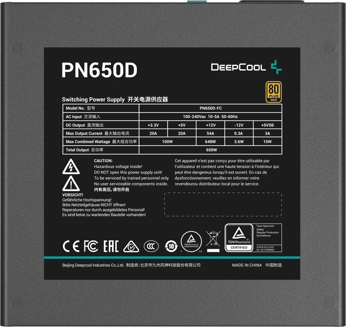 Deepcool PN650D 650w Gold Direct PSU Deepcool PN650D 650w Gold Direct PSU