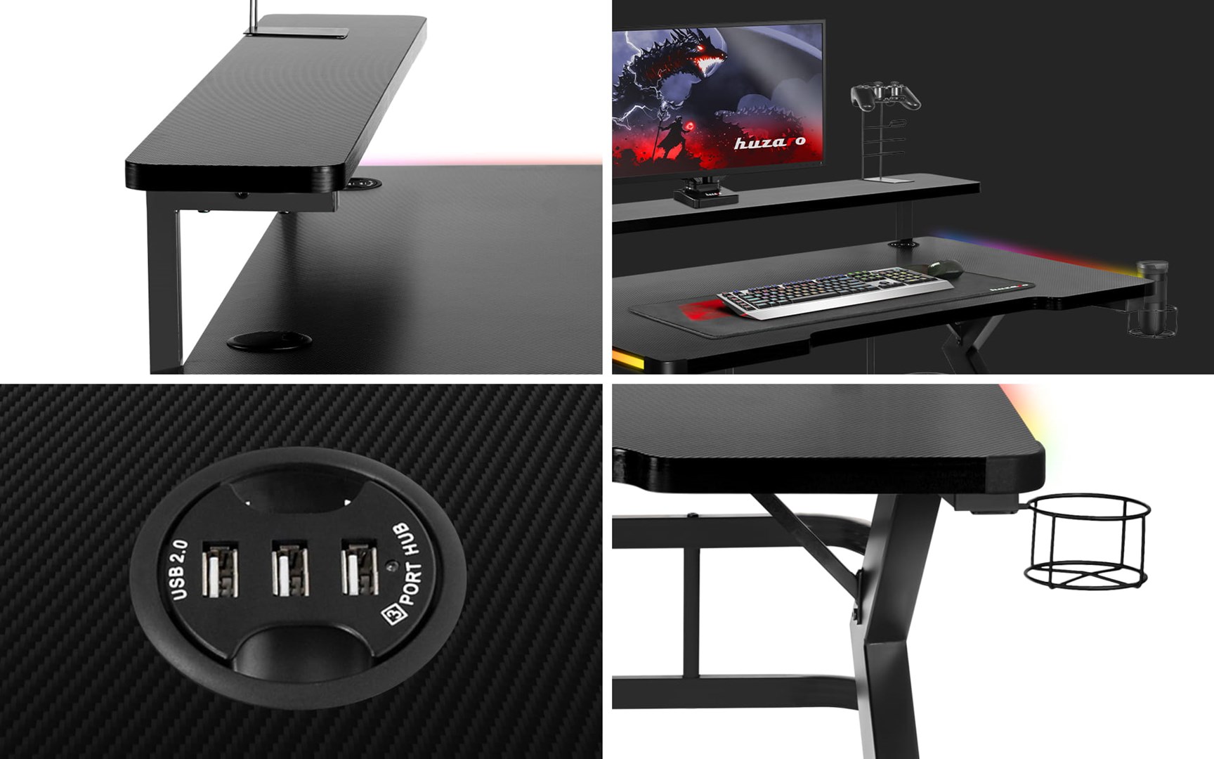 GAMING DESK HUZARO HERO 5.0 RGB GAMING DESK HUZARO HERO 5.0 RGB