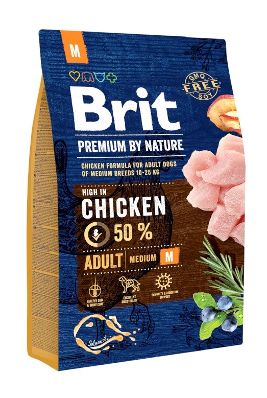 BRIT Premium by Nature Adult M Chicken - dry dog food - 3 kg BRIT Premium by Nature Adult M Chicken - dry dog food - 3 kg