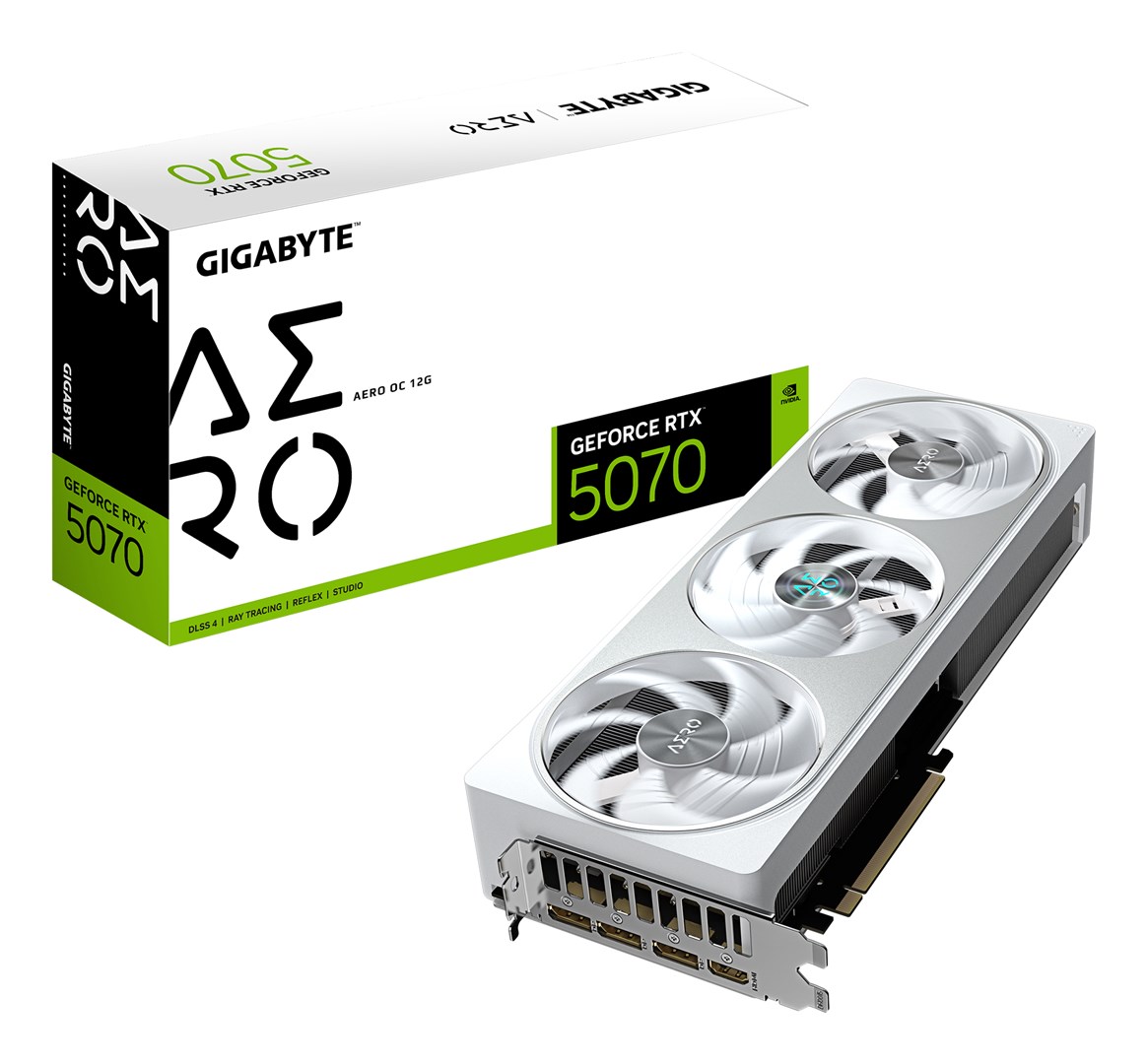 Graphics card Gigabyte GeForce RTX 5070 AERO OC 12 GB GDDR7 Graphics card Gigabyte GeForce RTX 5070 AERO OC 12 GB GDDR7