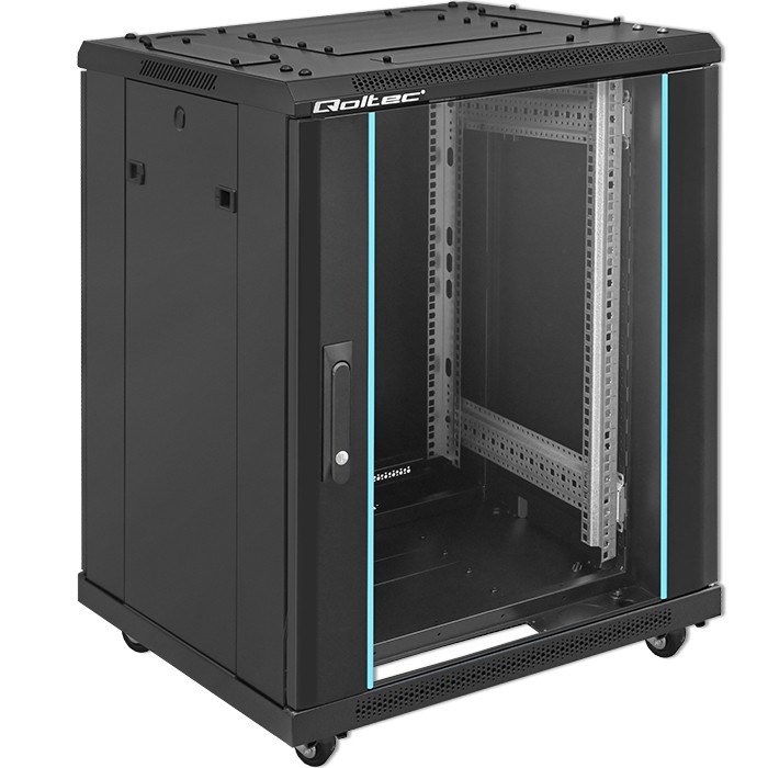 Qoltec 54518 19" RACK cabinet | 15U | 600 x 855 x 600 | Tempered glass door Qoltec 54518 19" RACK cabinet | 15U | 600 x 855 x 600 | Tempered glass door