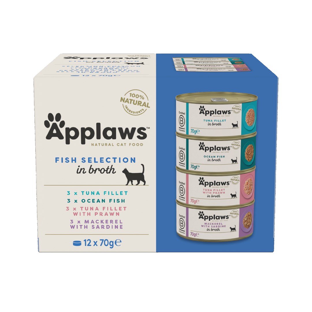 APPLAWS Fish selection multipack in broth - wet cat food - 12x70g APPLAWS Fish selection multipack in broth - wet cat food - 12x70g