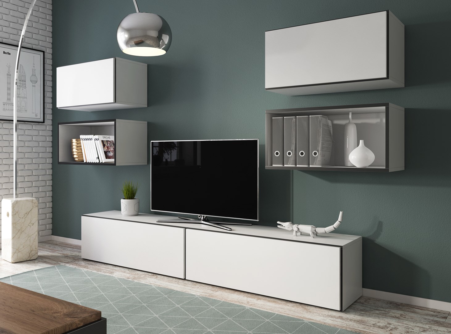 Cama living room furniture set ROCO 3 (2xRO3+2xRO4+2xRO1) white/black/white Cama living room furniture set ROCO 3 (2xRO3+2xRO4+2xRO1) white/black/white