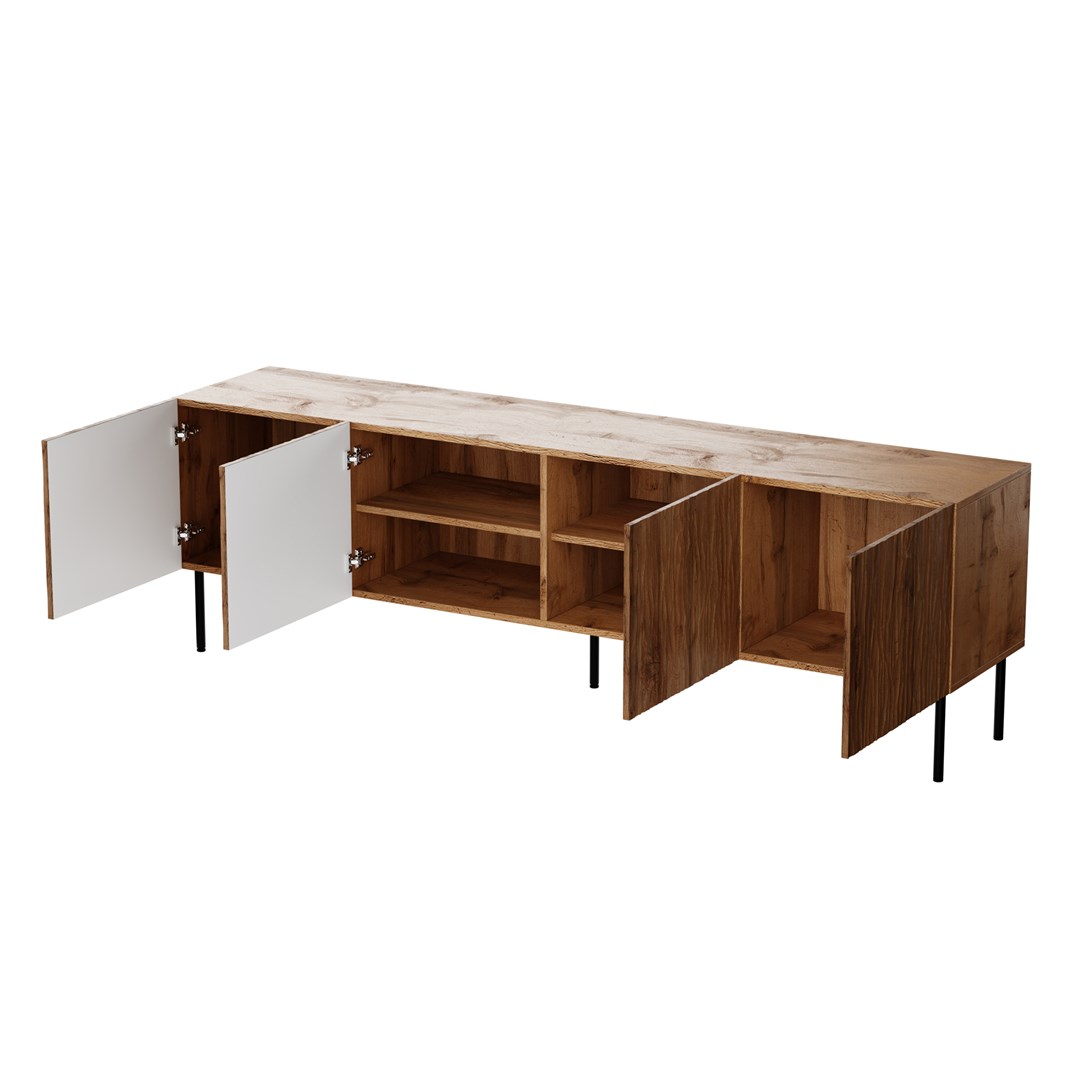 RTV JUNGLE cabinet 190x40.5x59.5 oak wotan + black legs RTV JUNGLE cabinet 190x40.5x59.5 oak wotan + black legs