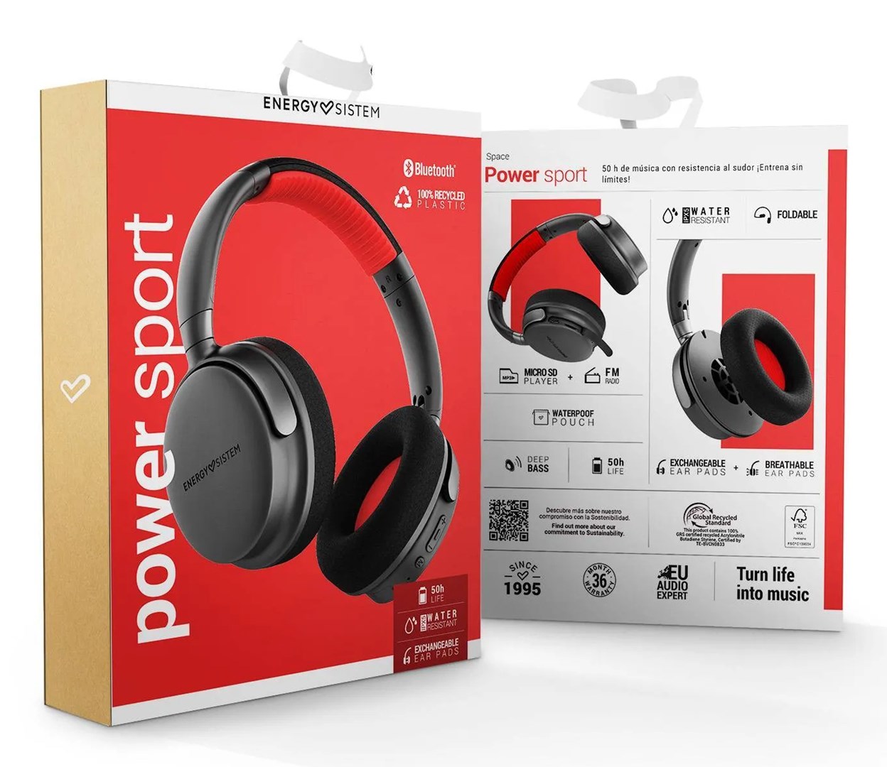 Energy Sistem Power Sport Headset Wired & Wireless Head-band Sports USB Type-C Bluetooth Black, Red Energy Sistem Power Sport Headset Wired & Wireless Head-band Sports USB Type-C Bluetooth Black, Red