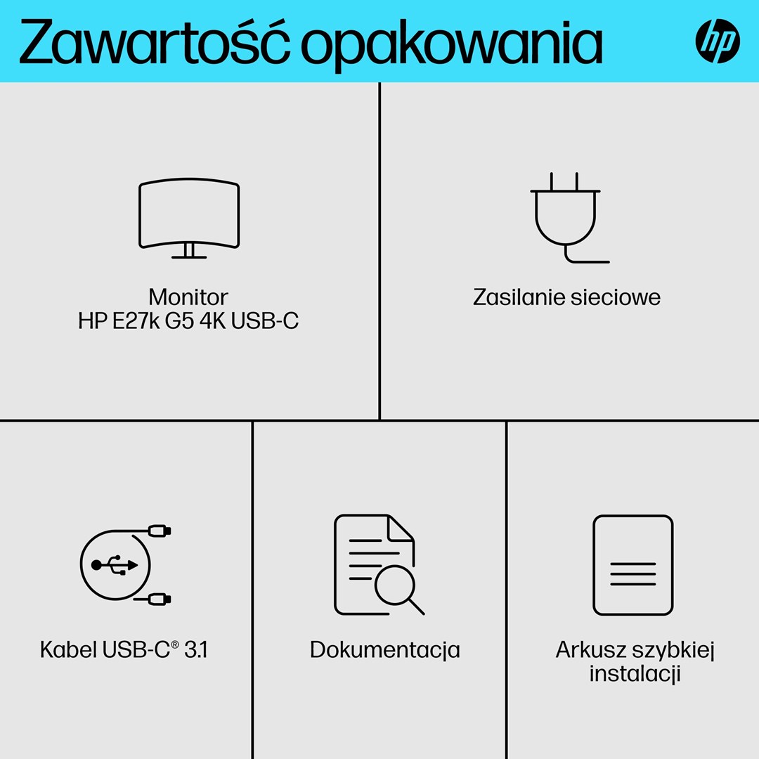 HP E-Series E27k G5 4K USB-C Monitor HP E-Series E27k G5 4K USB-C Monitor