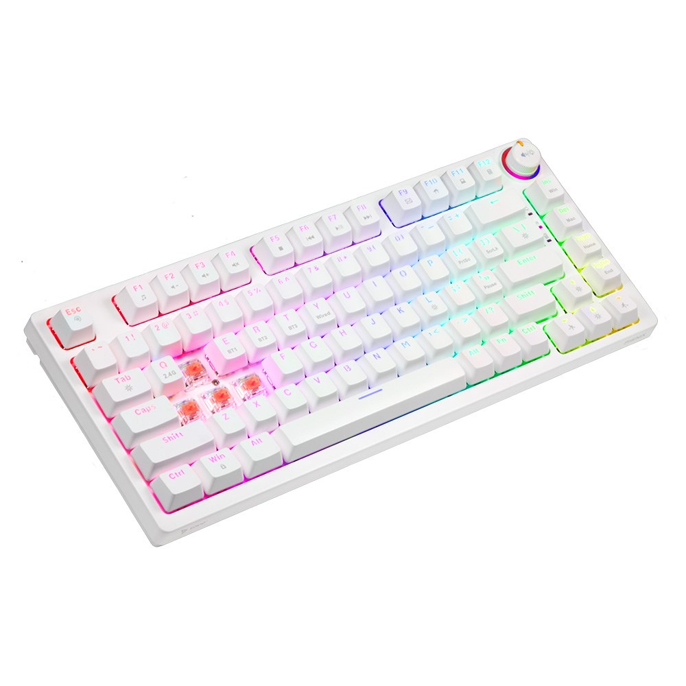 SAVIO PHENIX WHITE Wireless Mechanical Keyboard, Gateron Red Pro, ABS SAVIO PHENIX WHITE Wireless Mechanical Keyboard, Gateron Red Pro, ABS