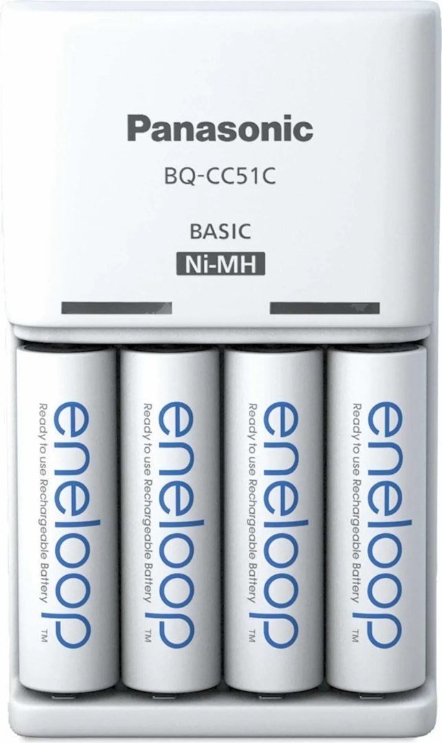 Battery charger PANASONIC Eneloop Basic BQ-CC51 + 4x AA 2000 mAh (K-KJ51MCD40E) Battery charger PANASONIC Eneloop Basic BQ-CC51 + 4x AA 2000 mAh (K-KJ51MCD40E)