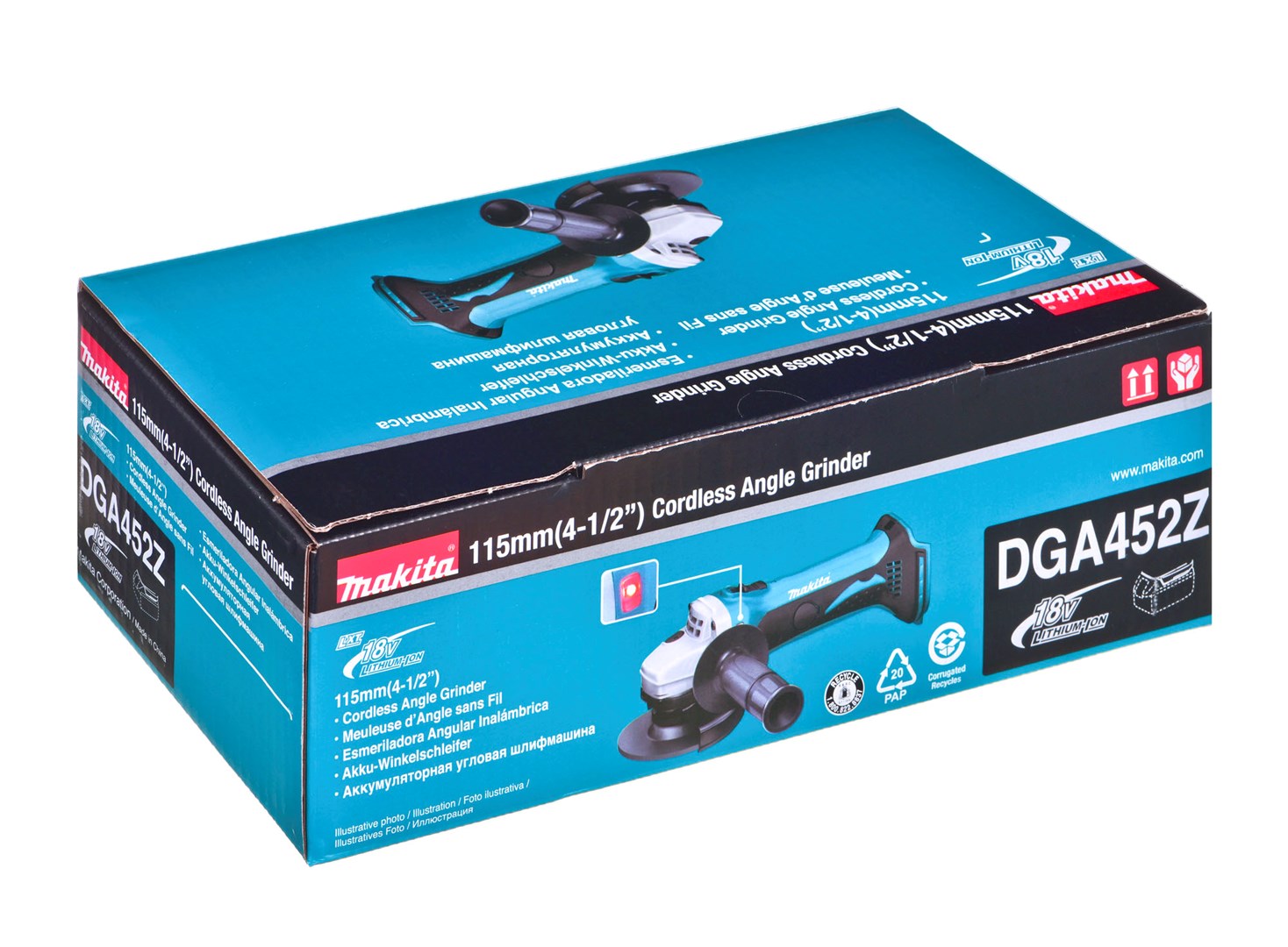 MAKITA DGA452Z angle grinder 115 mm 18 V Black, Blue MAKITA DGA452Z angle grinder 115 mm 18 V Black, Blue