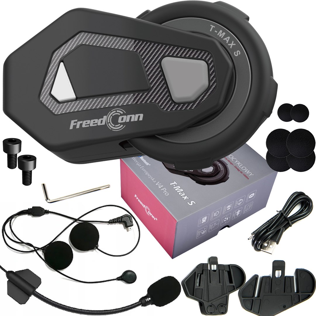 FREEDCONN T-MAX S V4 PRO SINGLE motorcycle intercom Black FREEDCONN T-MAX S V4 PRO SINGLE motorcycle intercom Black