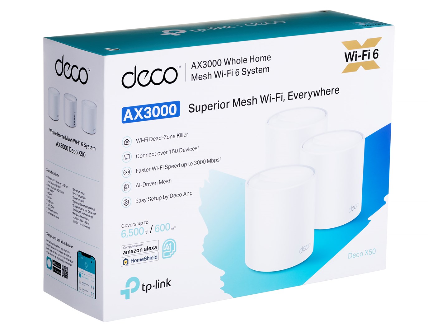 TP-Link AX3000 Whole Home Mesh WiFi 6 System, 3-Pack TP-Link AX3000 Whole Home Mesh WiFi 6 System, 3-Pack