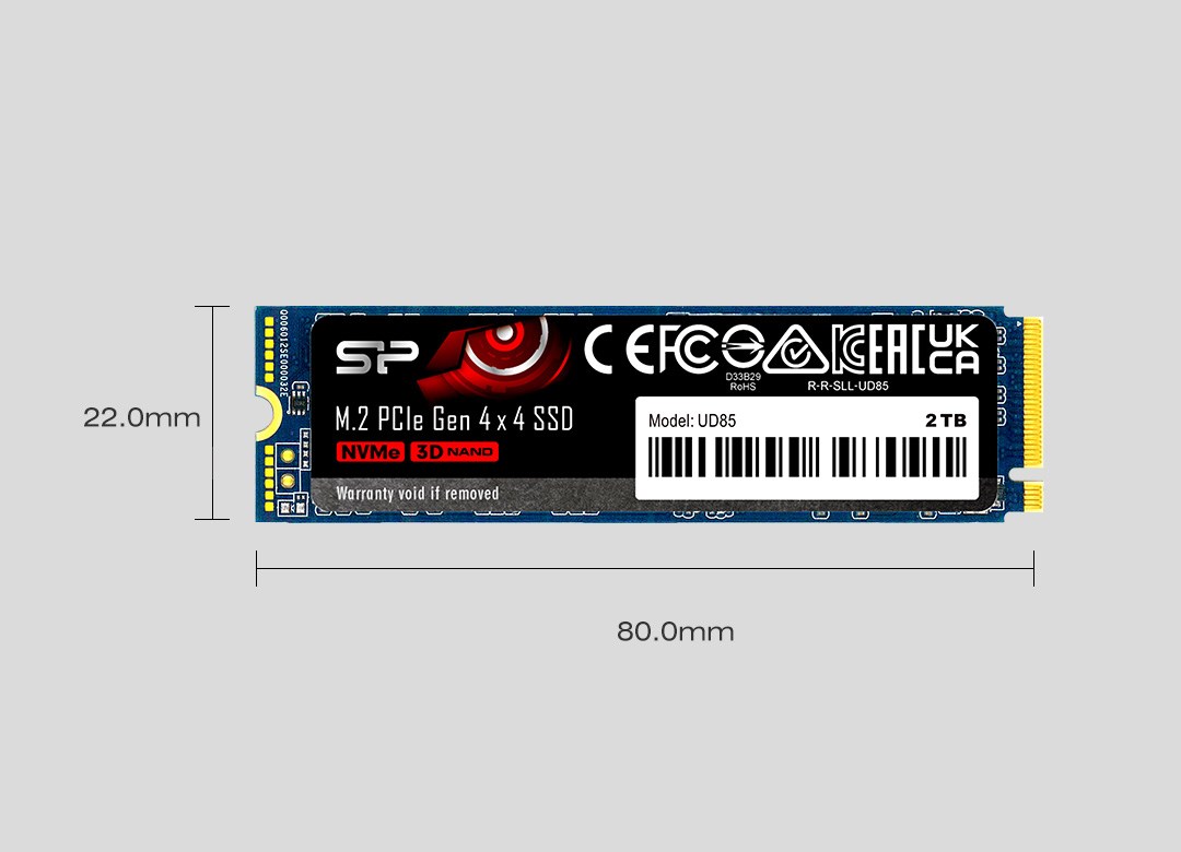 Silicon Power UD85 M.2 1 TB PCI Express 4.0 3D NAND NVMe Silicon Power UD85 M.2 1 TB PCI Express 4.0 3D NAND NVMe