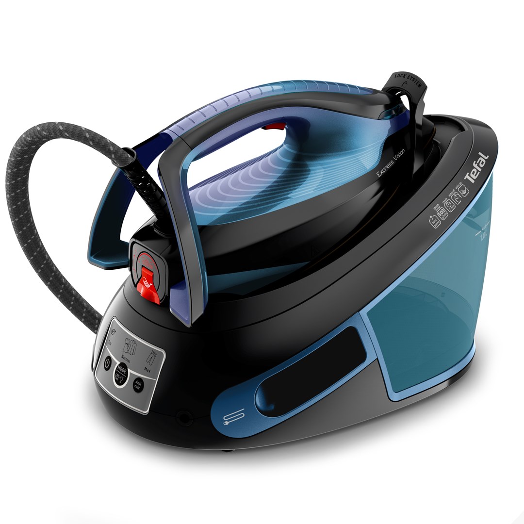 Tefal Express Vision SV8151 2800 W 1.8 L Durilium AirGlide Autoclean soleplate Blue, Black Tefal Express Vision SV8151 2800 W 1.8 L Durilium AirGlide Autoclean soleplate Blue, Black