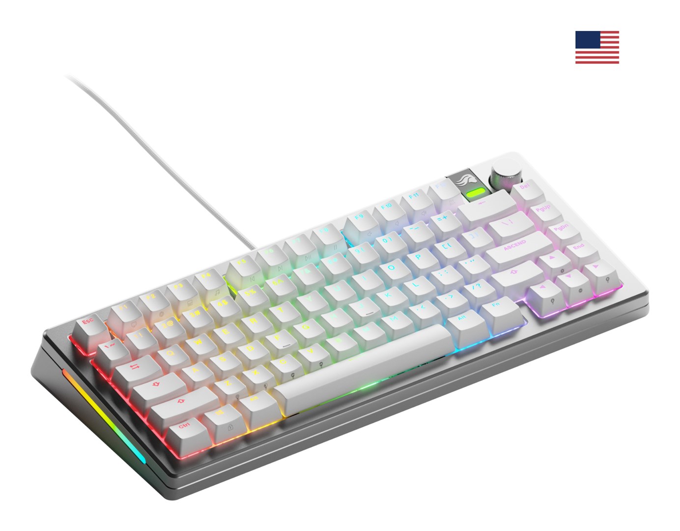Glorious Gaming GMMK 3 PRO 75% Prebuilt Wired Silver - US Glorious Gaming GMMK 3 PRO 75% Prebuilt Wired Silver - US