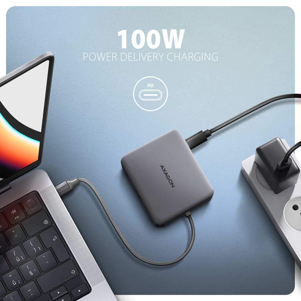 Axagon N HMC-5HL USB 5Gbps hub 2x USB-A HDMI 4k/60Hz RJ-45 GLAN PD 100W kabel USB-C Wired USB 3.2 Gen 1 (3.1 Gen 1) Type-C Silver Axagon N HMC-5HL USB 5Gbps hub 2x USB-A HDMI 4k/60Hz RJ-45 GLAN PD 100W kabel USB-C Wired USB 3.2 Gen 1 (3.1 Gen 1) Type-C Silver