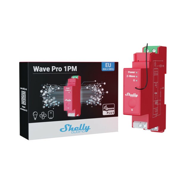 Shelly Qubino Wave PRO 1PM electrical relay Red Shelly Qubino Wave PRO 1PM electrical relay Red
