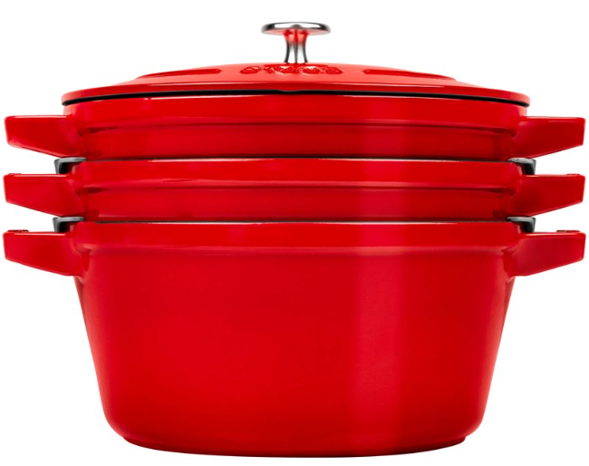 Staub La Cocotte Round Cast iron Casserole baking dish -- SET OF 3 PIECES Staub La Cocotte Round Cast iron Casserole baking dish -- SET OF 3 PIECES