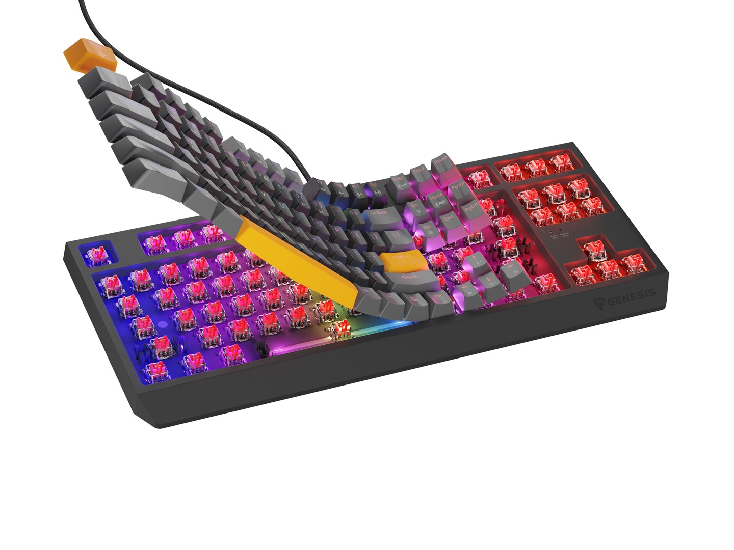 GENESIS Thor 230 TKL keyboard Gaming USB + RF Wireless + Bluetooth QWERTY Black, Grey, Orange GENESIS Thor 230 TKL keyboard Gaming USB + RF Wireless + Bluetooth QWERTY Black, Grey, Orange