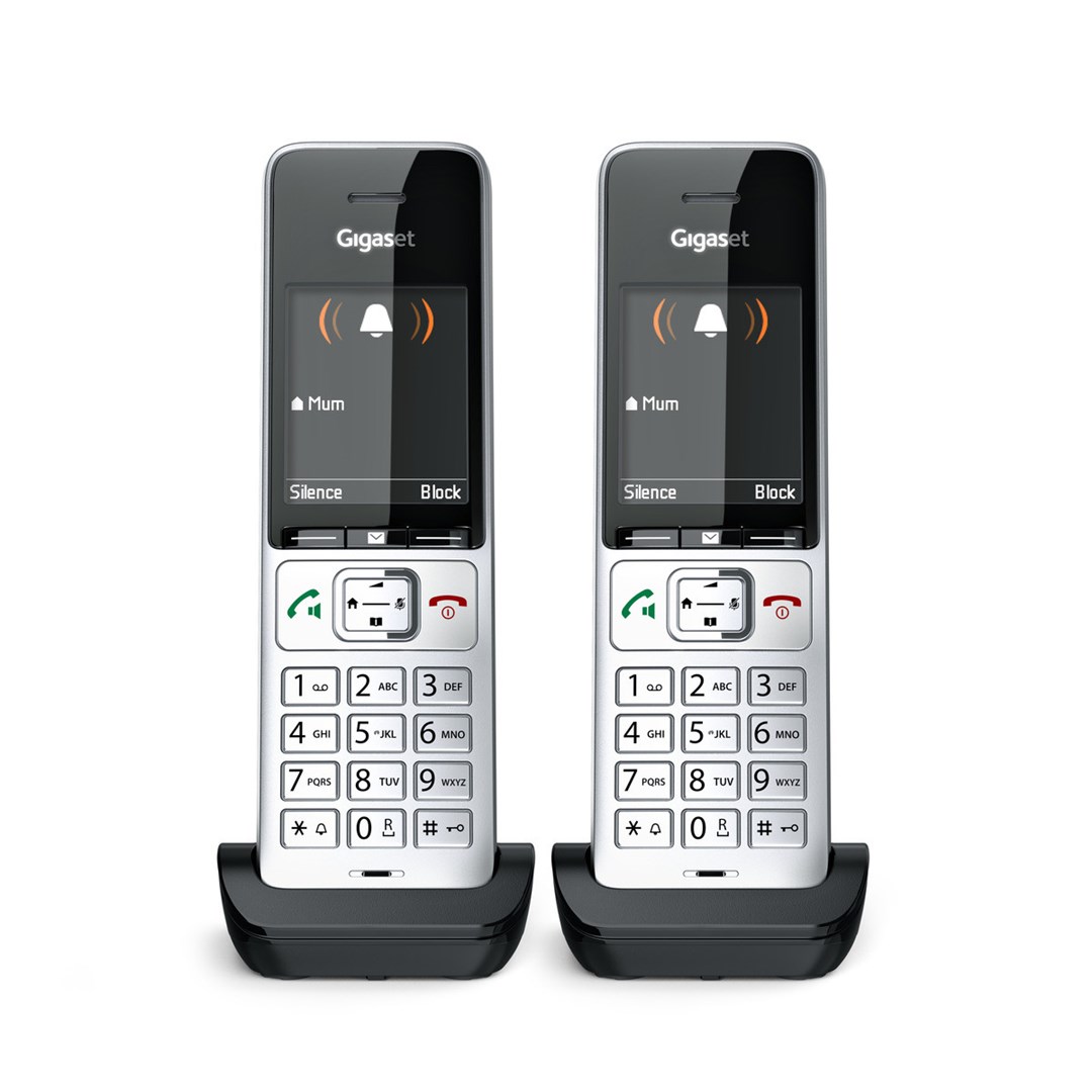 Gigaset COMFORT 500HX duo Analog/DECT telephone Caller ID Black, Silver Gigaset COMFORT 500HX duo Analog/DECT telephone Caller ID Black, Silver