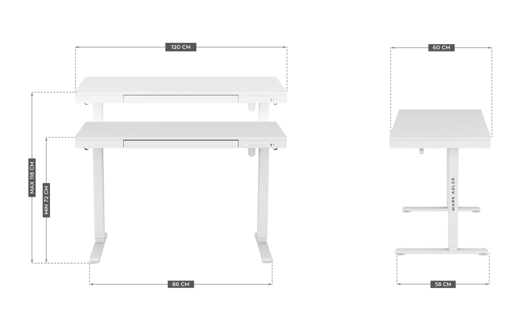 Electric desk MA-Leader 8.2 White Electric desk MA-Leader 8.2 White
