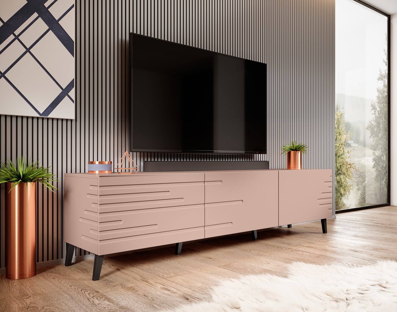 Cama RTV NOVA cabinet 186x40x48 pink matt Cama RTV NOVA cabinet 186x40x48 pink matt