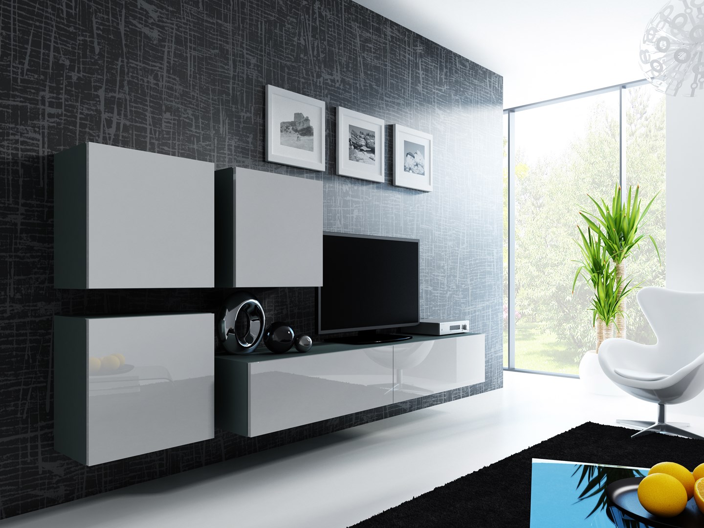 Cama Square cabinet VIGO 50/50/30 grey/white gloss Cama Square cabinet VIGO 50/50/30 grey/white gloss