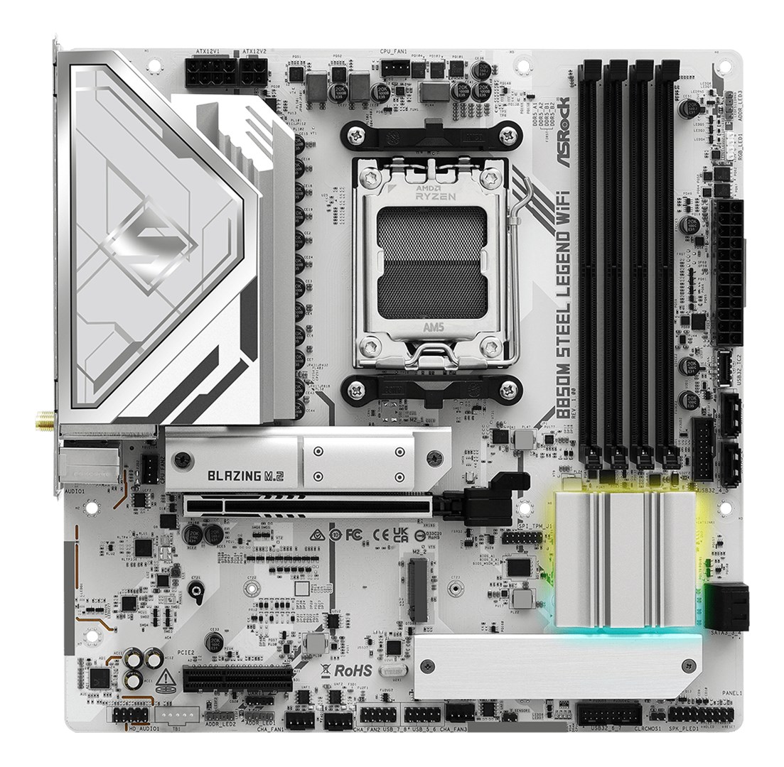 Asrock B850M Steel Legend WiFi AMD B850 Socket AM5 micro ATX Asrock B850M Steel Legend WiFi AMD B850 Socket AM5 micro ATX