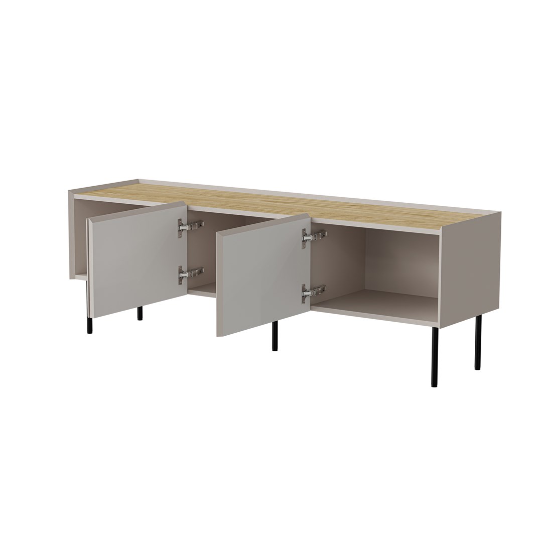 Cama FELLINI TV cabinet 150x40x52 cashmere + oiled oak top Cama FELLINI TV cabinet 150x40x52 cashmere + oiled oak top